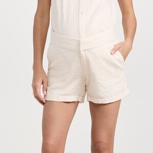 Hatch Maternity Hallie Shorts in White Birch